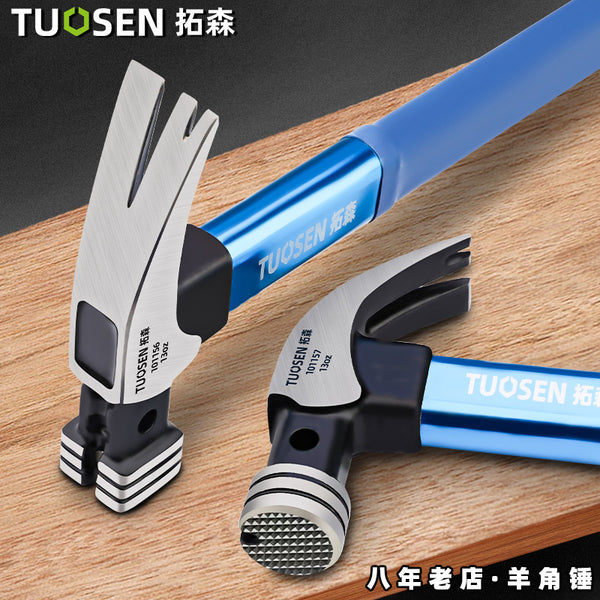 Tuosen square head right angle claw hammer percussion hammer round head curved corner hammer wholesale with magnetic nail woodworking claw hammer