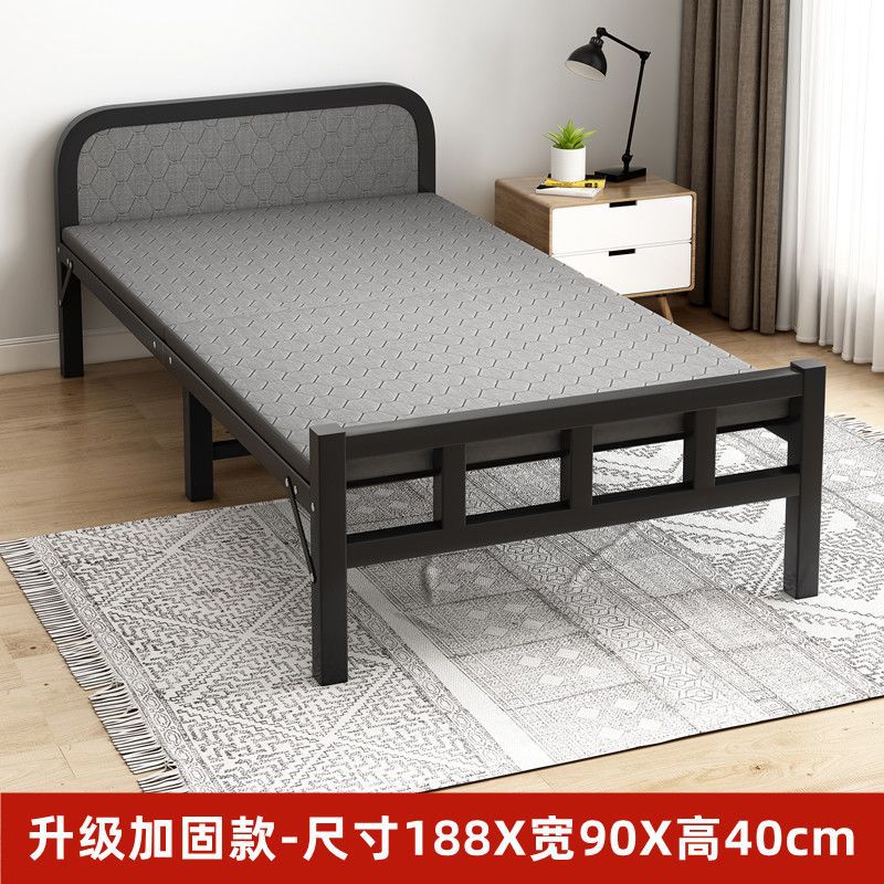 Folding bed single bedfor home rental hard bed adult dormitory simple bed portable iron bed companion bed extra bed