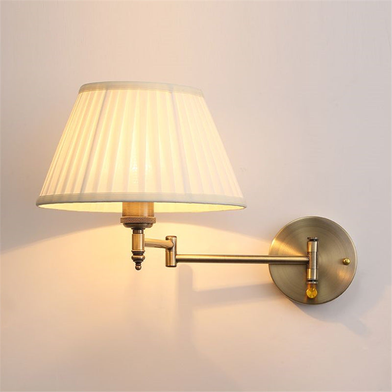 American casual foldable wall lamp bedroom bedside lamp background wall lamp study lamp long pole lamp telescopic wall lamp