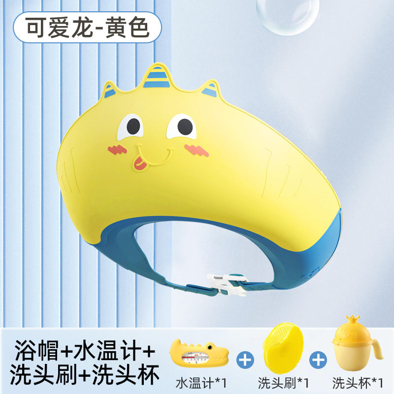 Baby hair washing headgear - eye & ear protection, soft silicone shampoo cap for infants and toddlers, waterproof bathing and shampooing cap for children