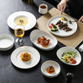 Minimalist and high-end ceramic bowls, plates, and dishes - creative, simple style for hotel restaurants, home use, western cuisine, steak plates, and dessert plates