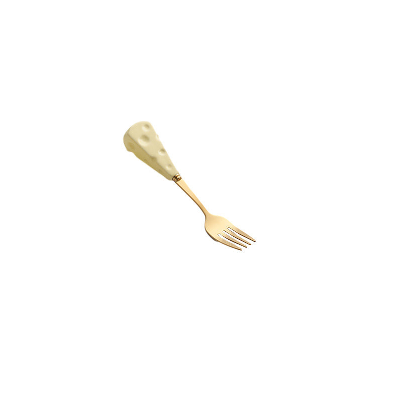 New arrivalins style cheese knife, fork and spoon oven mitts ceramic handle stainless steel fork and spoon kids creative steak knife wholesale
