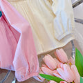spring/autumn new collection: pure cotton girls' blouse - stylish baby doll shirt with korean-style peter pan collar for sweet girls