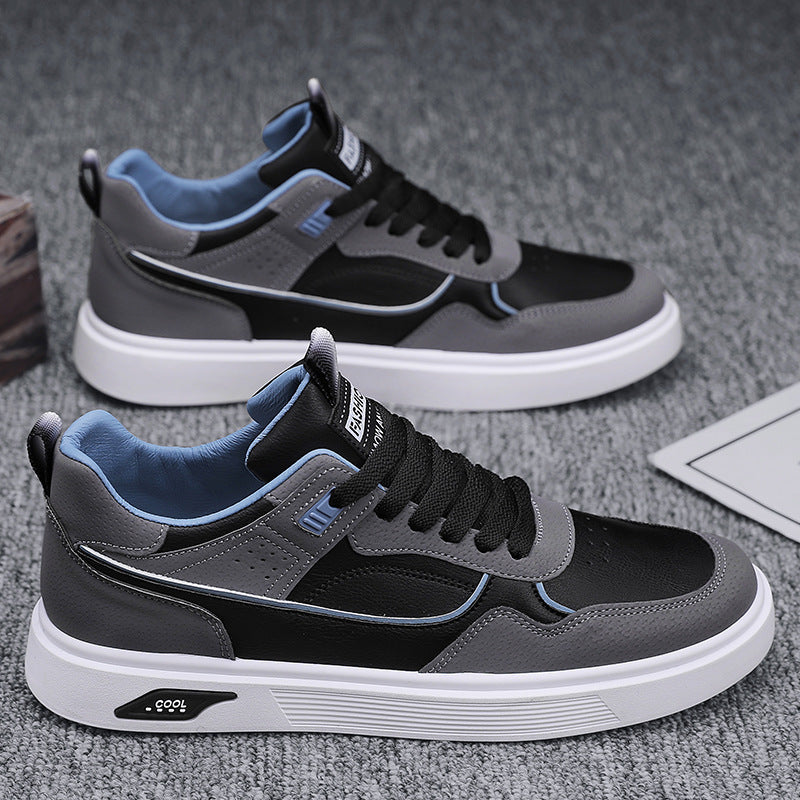 Men's work shoes spring 2025 new waterproof leather youth sneakers men's versatile casual sports trendy shoes spring