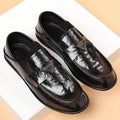 Doudou men's shoes summer breathable british style black business men's casual leather shoes slip-on driving soft bottom trendy shoes