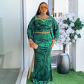 e-commerce  european and american style  autumn new arrival african plus size women's clothing hot diamond printingdress