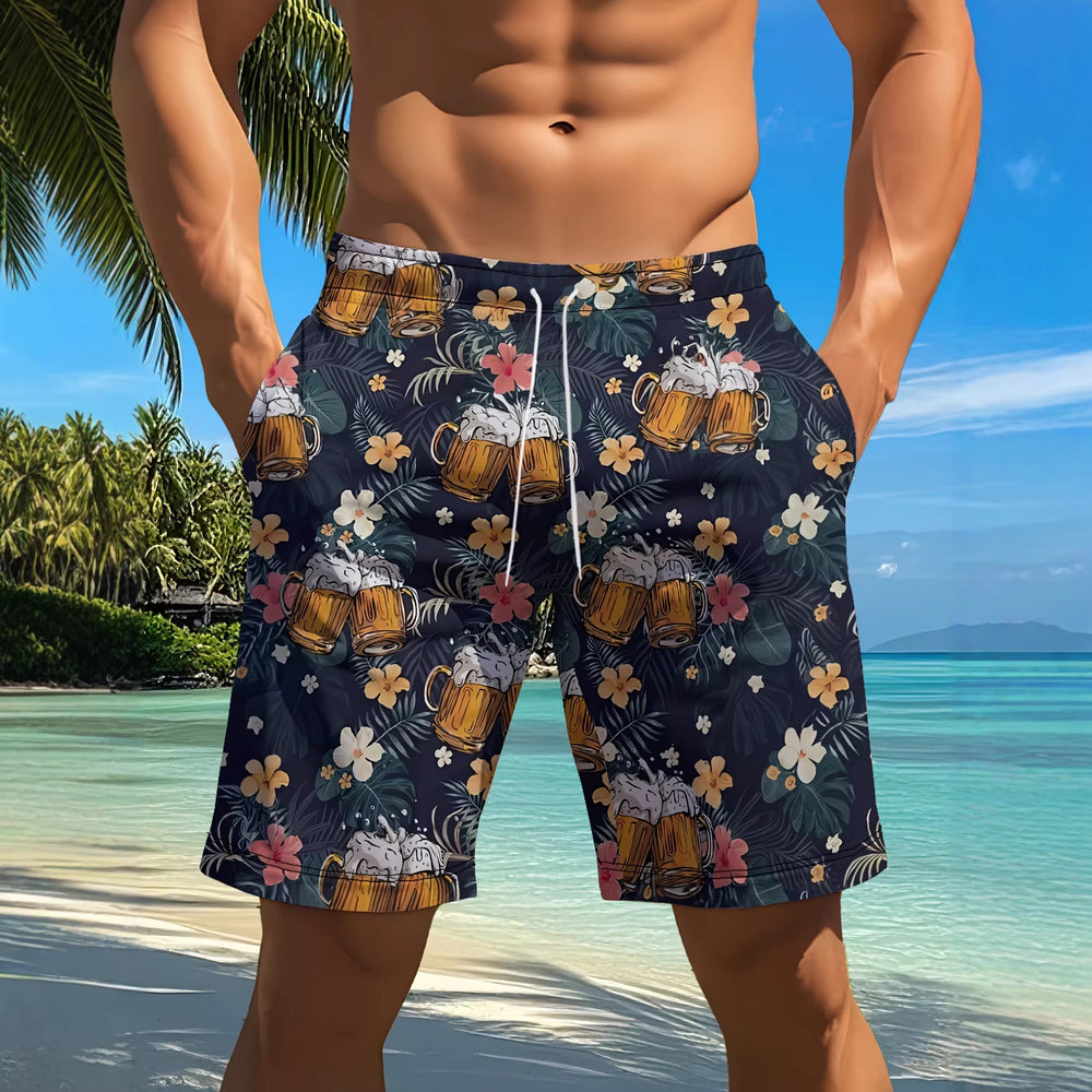 trending men's swim trunks, quick-dry swim shorts, casual athletic beach shorts, new european and american styles