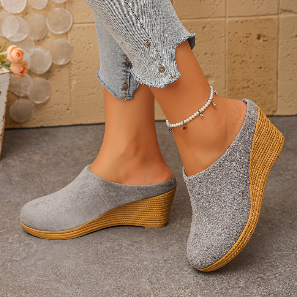summer new arrival: plus size women's casual comfort slip-on wedge sandals - wholesale