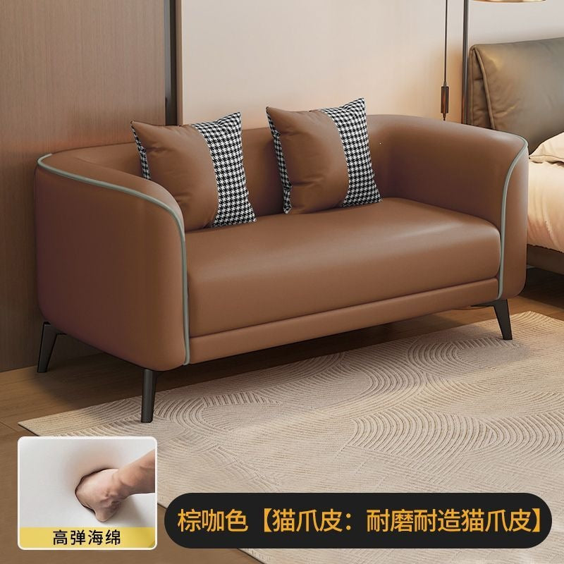 Sofa small apartment rental house living room casual modern apartment durable cat scratch leather sofa double three-person small sofa