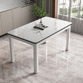 Tempered glass dining table and chair set - modern home dining table for small apartments, living rooms, and rental properties - rectangular table