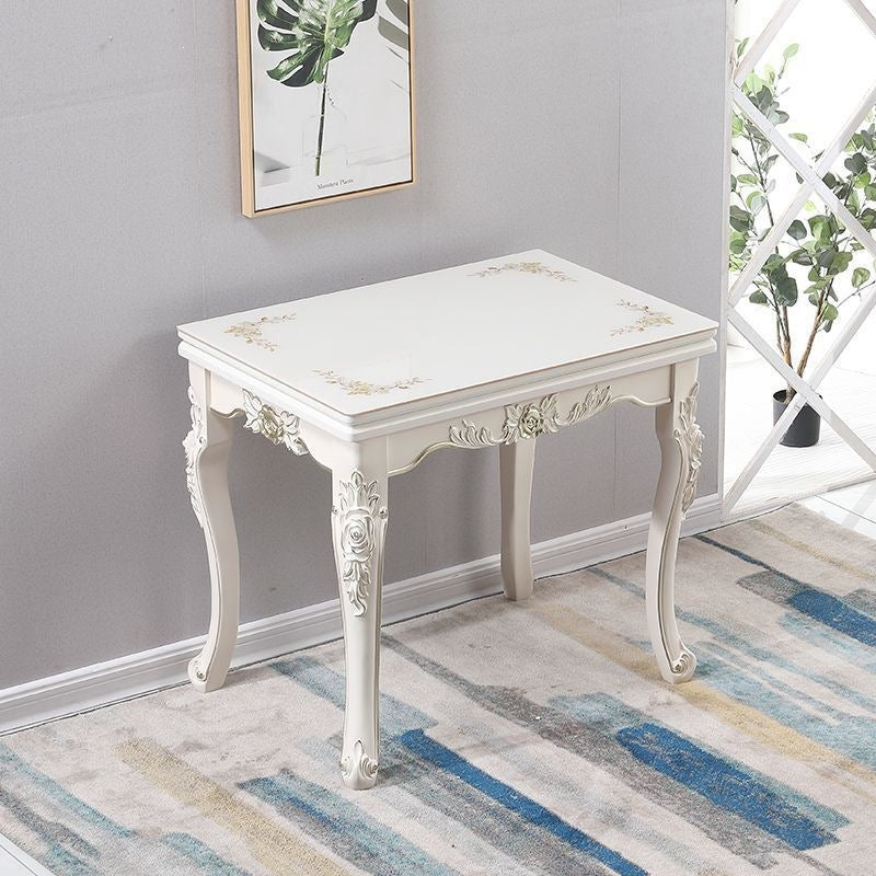 Dining table for home, small apartments, minimalist modern glass and solid wood folding rectangular dining table, european style dining table and chair set