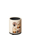Retroins style little black cat printing trash can with pulleys for home high-looking living room kitchen large garbage basket