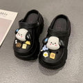 Black speechless dog thick sole crocs (eva pad)