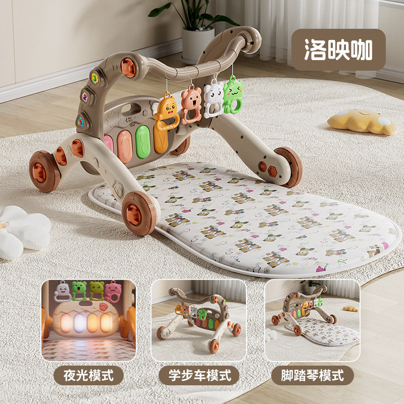 New six-in-one baby walker pedal piano 0-36 months baby puzzle early education music fitness rack