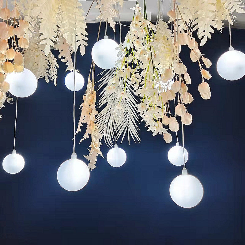 Wedding ceiling light milk white ball light string dragon ball wedding hall hotel window ceiling light string decoration props
