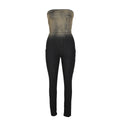 e-commerce: european and american style sexy, instagram-worthy, strapless, gradient, form-fitting, stretch denim jumpsuit
