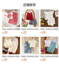 Kids clothing  cross-border new arrivalfashion spring & fallgirlwhite short-sleeved t-shirt + blue pants