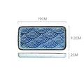 Japanese retro ceramic rectangular sushi plate - perfect for home use, desserts, pastries, creative flat plates, dim sum, and snacks