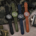 new fashion versatile military quartz watch - date display nylon strap men's stylish fashion watch