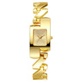 Women's 1pcs/set fashion vintage classic gold alloy yellow square watch with diamond-accented hollow bracelet watch