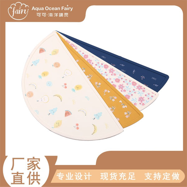 ins wind new silicone printing children's placemat, primary school lunch table, anti-scalding and heat insulation mat manufacturer wholesale