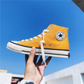 Dropshipping special: 1970s canvas high-top sneakers for men - glossy, retro korean style, versatile student shoes, trendy footwear for men