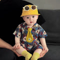Summer lightweight short-sleeve romper for newborns and young babies - korean style, stylish outfit for going out, summer crawling suit