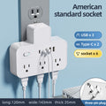 Us standard power strip, american plug adapter, us/canada converter, overload protection, ul/fcc certified, with clock