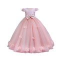Girls' solid color mesh tutu wedding dress - perfect for children's day performances, birthday parties, and princess outfits - in stock!