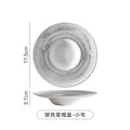 Nordic gradient sprayed high-value light luxury ceramic western food pasta plate, straw hat plate, restaurant hotel business straw hat plate
