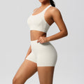 cloud-feeling tight yoga sports vest bubble wrap bra hip-lifting shorts running fitness yoga clothes two-piece set