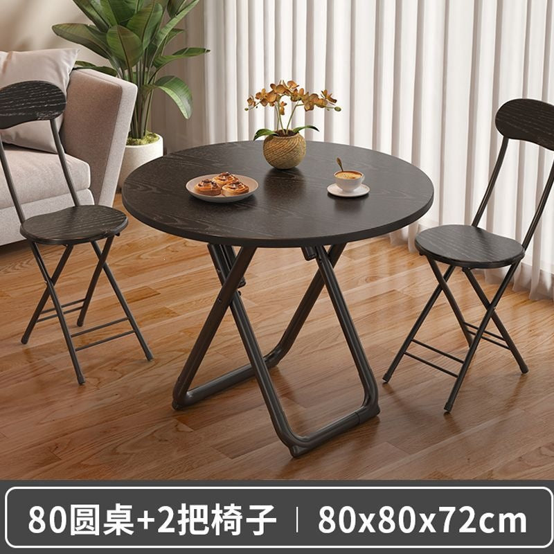 Foldable table dining table for homesmall apartment rental house simple table and chairs for eating square table round table convenient stall