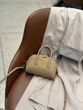 2026 bowling bag genuine leather boston bag first layer cowhide shoulder crossbody small bag k-style satchel bag women's bag