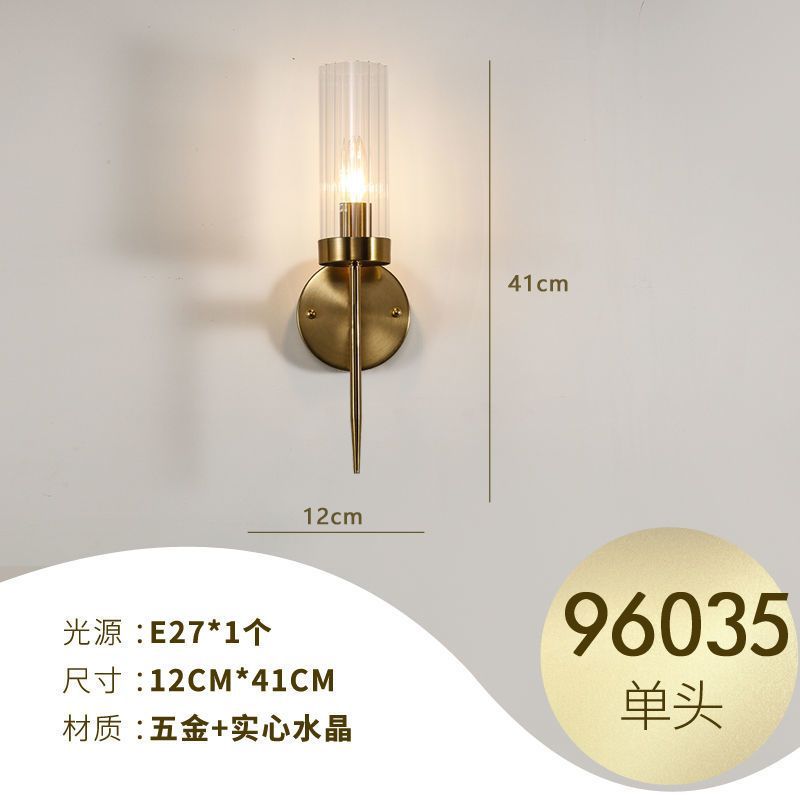 Accessible luxury style crystal wall lamp casual living room tv background wall bedroom bedside corridor aisle staircase wall lamp