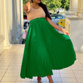 D293p with belt european and american clothing new arrival high waist large skirt mid-length pleated elegantdrapedexport skirt