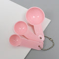 Bulk: three chain spoons rose pink (2.5ml+5ml+15ml)