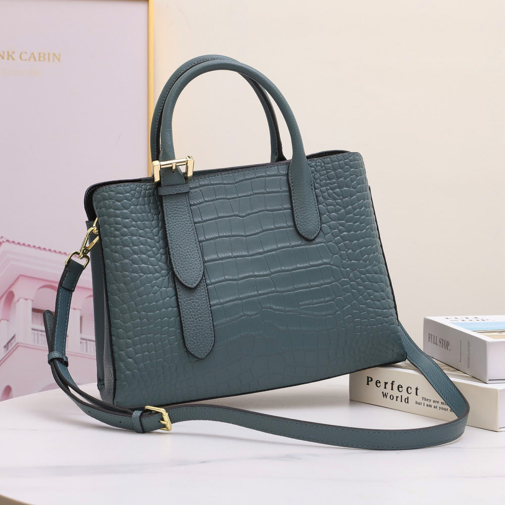 Genuine leather women's shoulder bag - premium crocodile-embossed tote bag for women, new 2024 collection, versatile and stylish crossbody bag