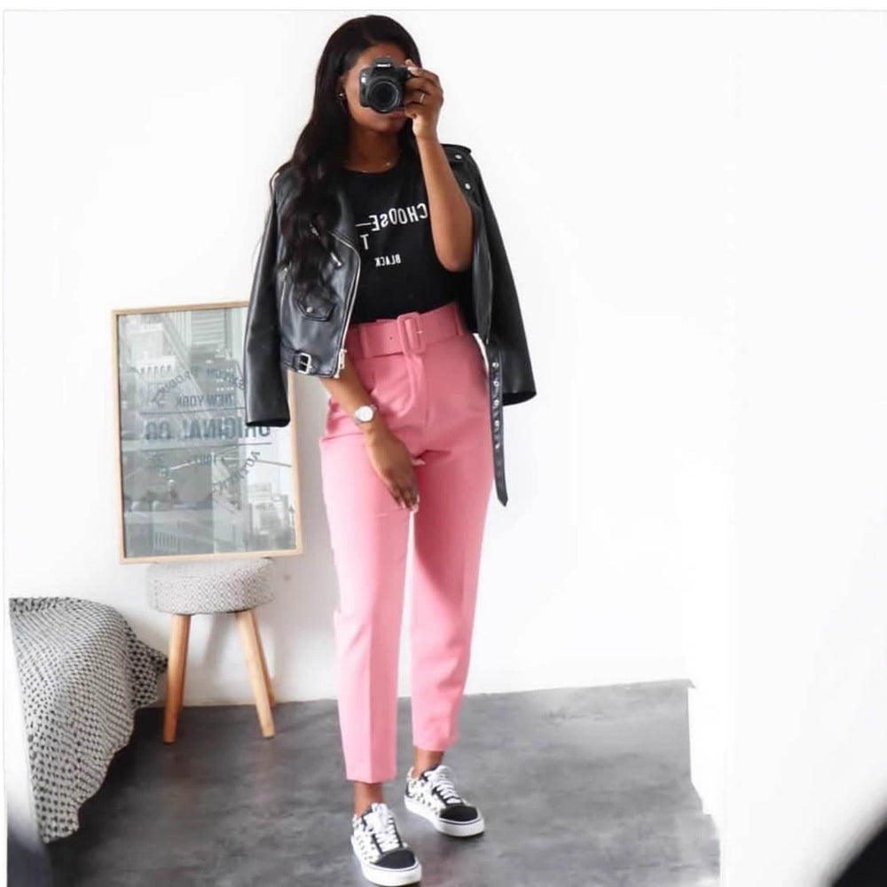 European and american style women's high-waisted casual trousers for  spring/summer - slim fit, figure-flattering suit pants, women's long pants, autumn professional trousers