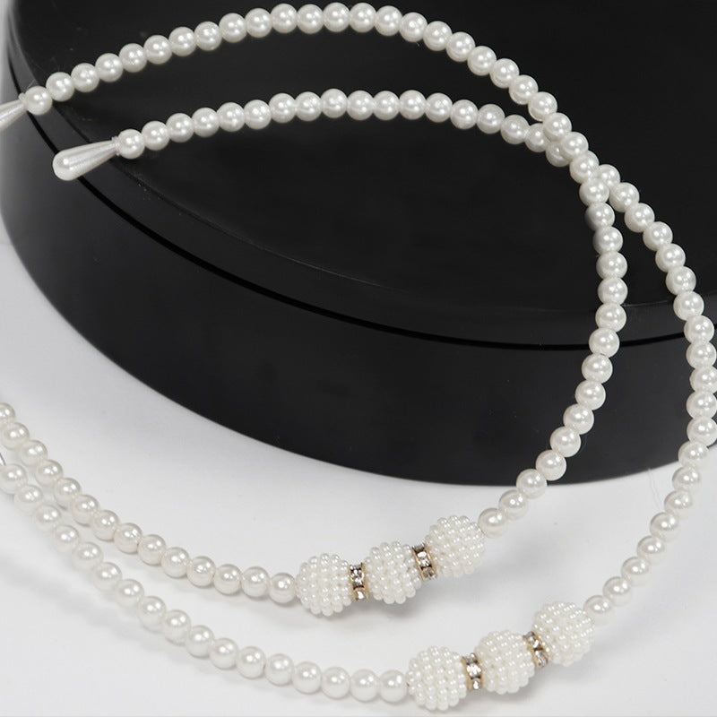 Pearl hair clip hairpin headwear white kids simple headband elegant pearl hair clip girls accessories beaded guangzhou
