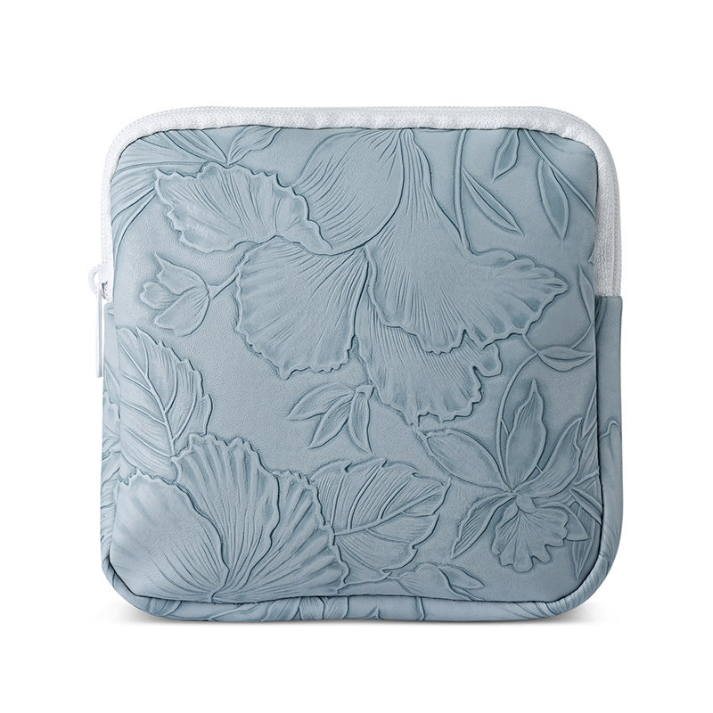Sanitary napkin storage bag, aunt napkin, large-capacity storage bag, menstrual bag, student portable portable, cute girl PU leather