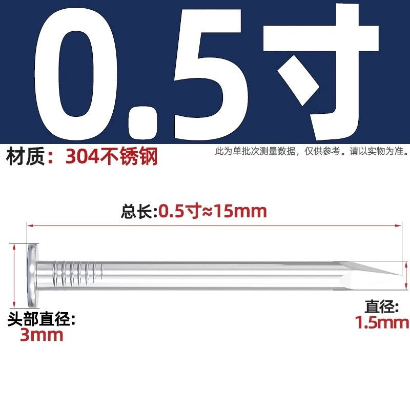 304/201 Stainless Steel Round Nails Steel Nails Element Nails Woodworking Wood Painting Nails Extended Western Nails Iron Nails Floor Nails