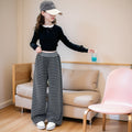 Girls' autumn pants - new  styles for older girls: striped sweatpants, casual wide-leg trousers for kids
