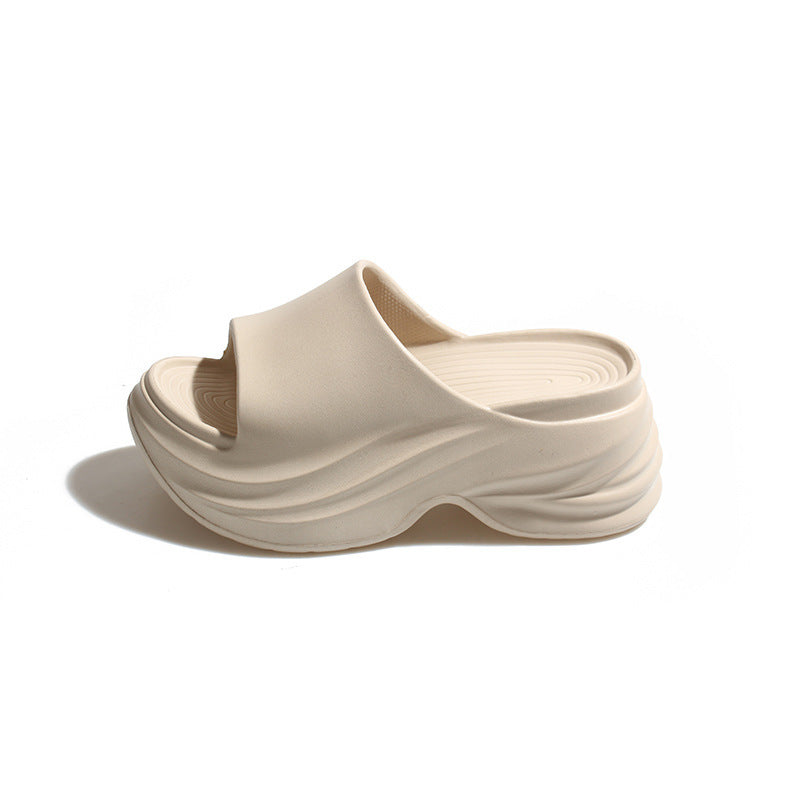 Extra thick sole height increasing slippers for women summer 2026 new style outwear wedge beach non-slip eva sandals