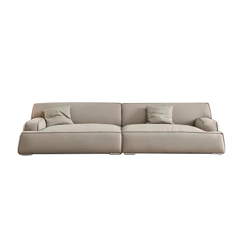 Damask genuine leather sofa italian retro sofa living room designer straight row four-seater set