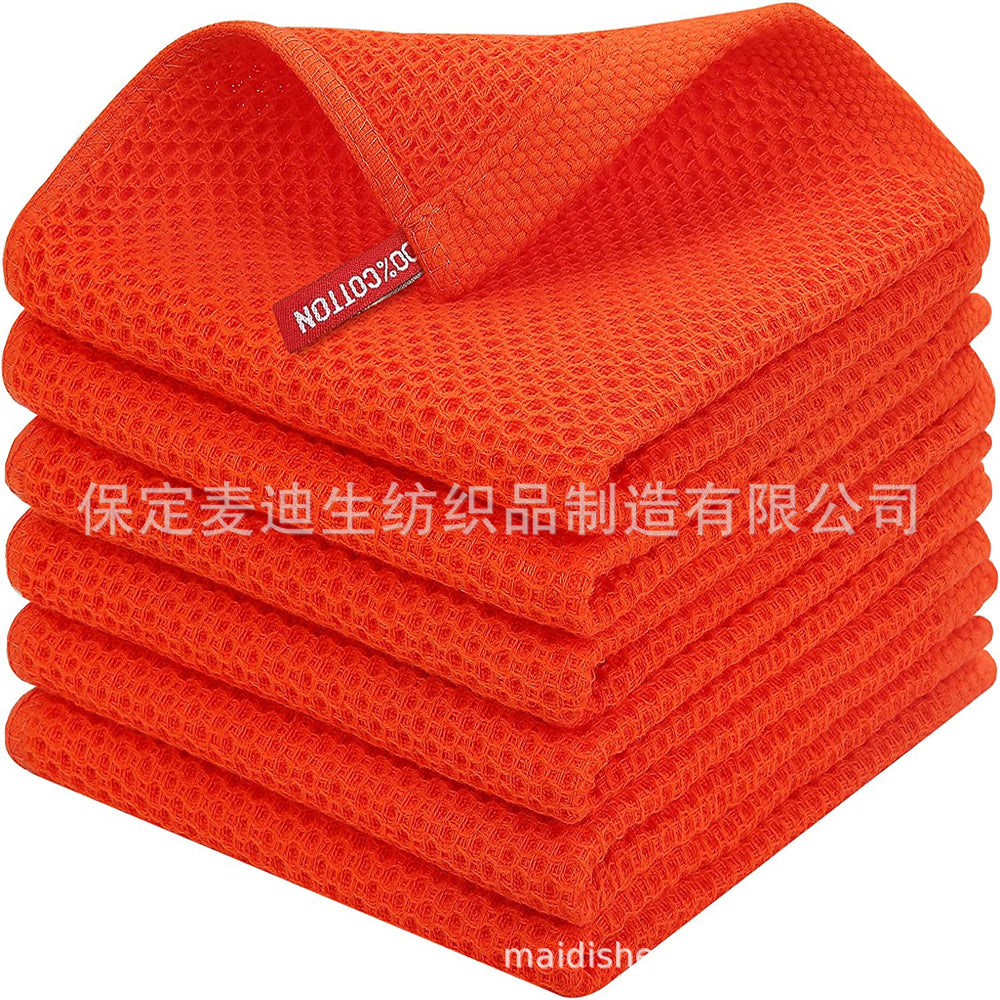 Amazon bestseller: pure cotton honeycomb kitchen towel set - easy-clean waffle weave dishcloths with hooks - wholesale