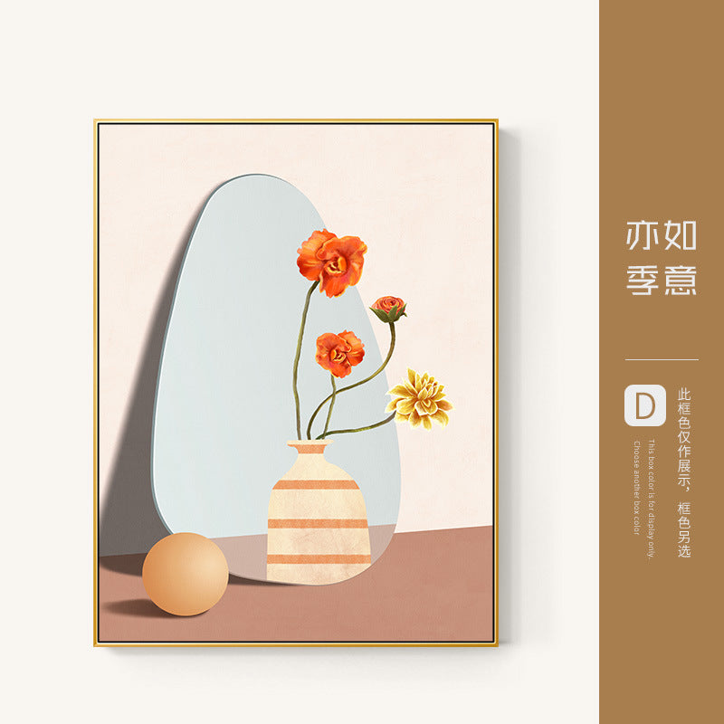 Nordic restaurant meter box decorative painting dining table wall vertical distribution box blocking painting living room aisle vertical painting