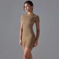 New spring double-sided nylon quick-dry yoga outfit short sleeve fitness set outdoor running sports two-piece set for women