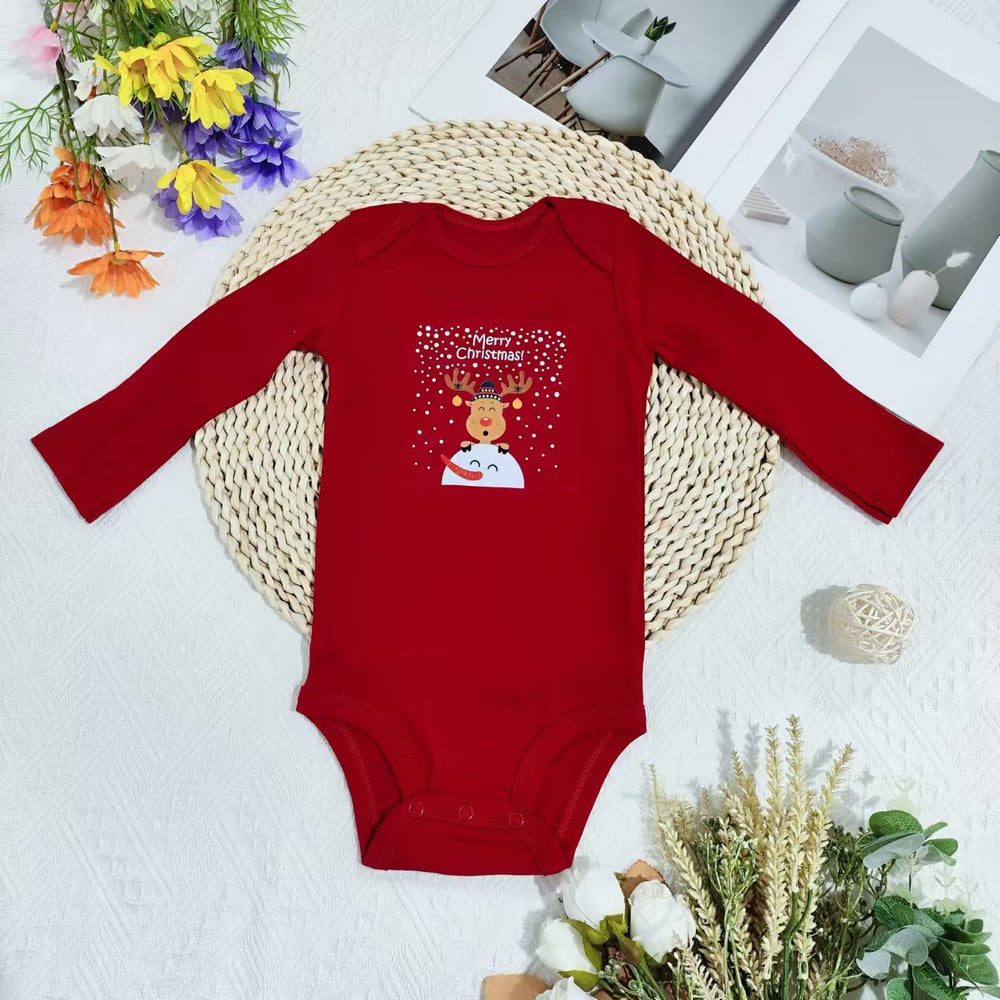 Original overstock: european & american style christmas romper for infants & toddlers - unisex, newborn, 100% cotton, one-piece crawling suit