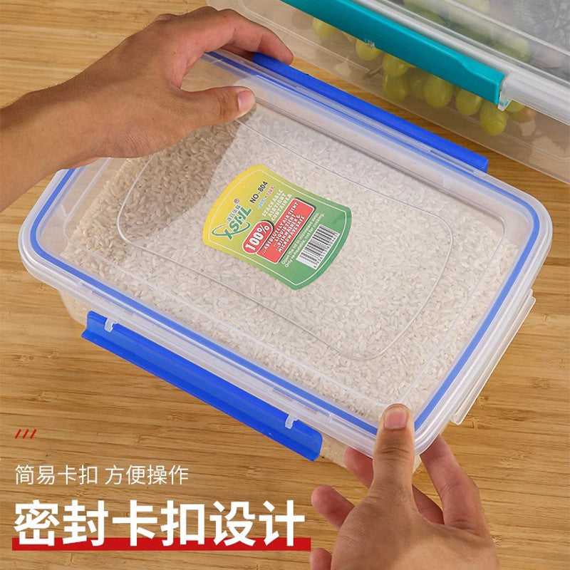 Free shipping commercial transparent refrigerator fresh-keeping box large-capacity sealed buckle lid box heat-resistant food storage box frozen belt lid