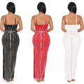 C6761 cross-border   fashion women's solid color bandeau hotfix rhinestone cami maxi dress